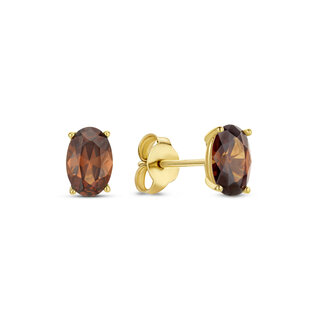 Isabel Bernard Baguette Brune 14 karat gold stud ear studs