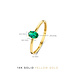 Isabel Bernard Baguette Olivia 14 karat gold ring with green zirconia stone