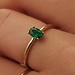 Isabel Bernard Baguette Olivia 14 karat gold ring with green zirconia stone