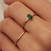 Isabel Bernard Baguette Olivia 14 karat gold ring with green zirconia stone