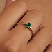 Isabel Bernard Baguette Olivia 14 karat gold ring with green zirconia stone