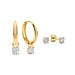 Isabel Bernard Cadeau d'Isabel 14 karat gold earring set with zirconia stones