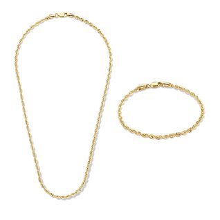 Isabel Bernard Cadeau d'Isabel 14 karat gold necklace and bracelet gift set