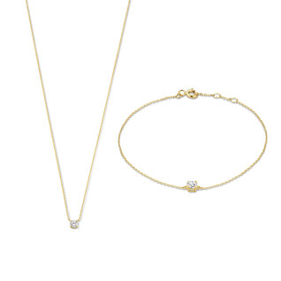 Isabel Bernard Cadeau d'Isabel 14 karat gold necklace and bracelet gift set