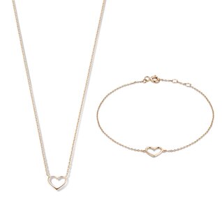 Isabel Bernard Cadeau d'Isabel 14 karat rose gold necklace and bracelet gift set