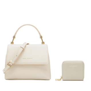 Isabel Bernard Cadeau d'Isabel cream leather crossbody bag and zipper wallet gift set