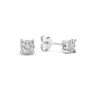 Isabel Bernard De la Paix Hanaé 14 karat white gold ear studs | diamond 0.16 ct