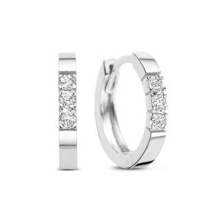 Isabel Bernard De la Paix Madeline 14 karat white gold hoop earrings | diamond 0.15 ct