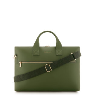 Isabel Bernard Honoré Anique green calfskin leather handbag