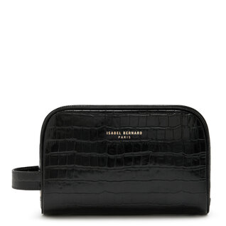 Isabel Bernard Honoré Blaize croco black calfskin leather toiletry bag