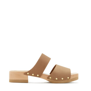 Isabel Bernard Vendôme Carmen taupe calfskin leather clogs