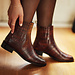 Isabel Bernard Vendôme Chey croco brown calfskin leather chelsea boots