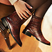 Isabel Bernard Vendôme Chey croco brown calfskin leather chelsea boots