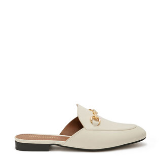 Isabel Bernard Vendôme Fleur beige calfskin leather backless loafers