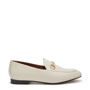 Isabel Bernard Vendôme Fleur beige calfskin leather loafers