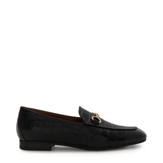 Isabel Bernard Vendôme Fleur croco black calfskin leather loafers