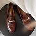 Isabel Bernard Vendôme Fleur croco brown calfskin leather loafers