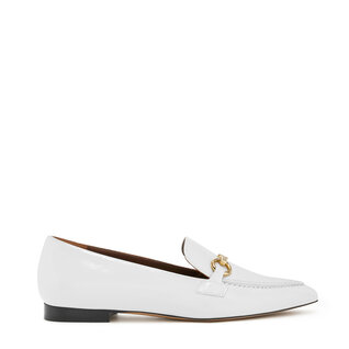 Isabel Bernard Vendôme Margaux white calfskin patent leather loafers