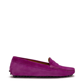 Isabel Bernard Vendôme Marie fuchsia suede moccasins