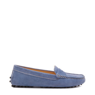 Isabel Bernard Vendôme Marie light blue suede moccasins