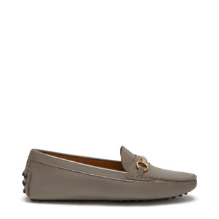 Isabel Bernard Vendôme Marie taupe calfskin patent leather moccasins