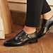 Isabel Bernard Vendôme Sophie black calfskin leather double monk shoes