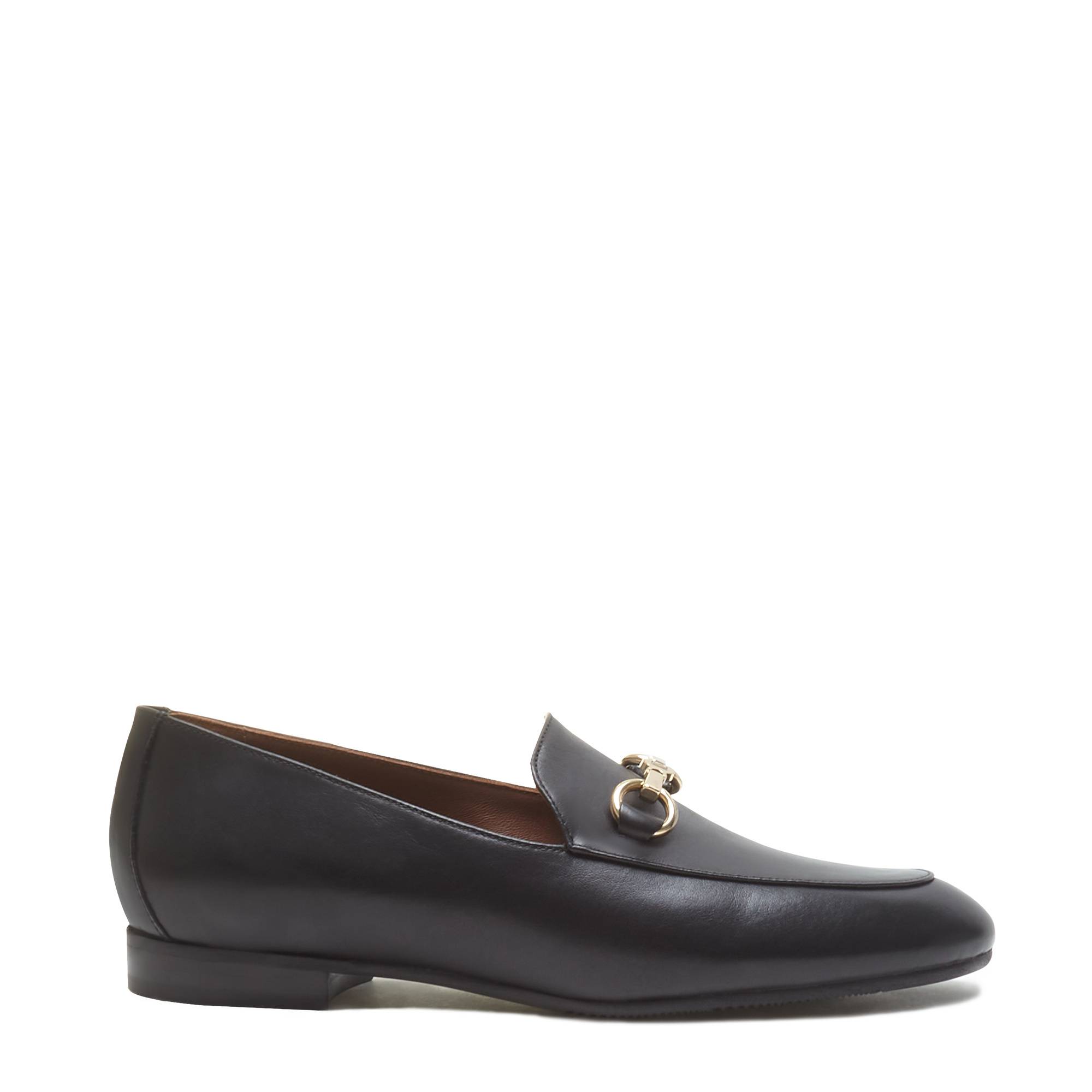 Vendôme Fleur black calfskin leather loafers